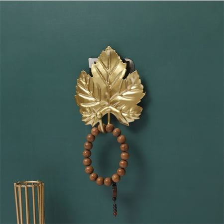 

lulshou Creative Metal Leaf Hook Cloakroom Entrance Key Rack Without Mark And Nail