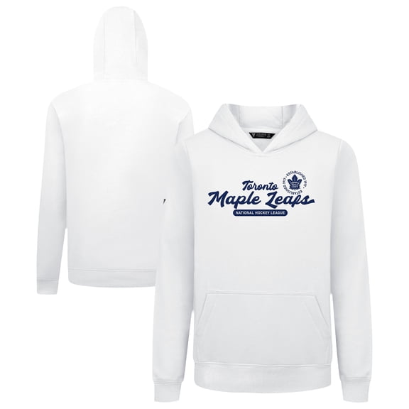 Youth Levelwear White Toronto Maple Leafs Podium Monument Pullover Hoodie