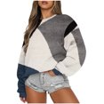 thumbnail image 1 of 2023 Chandail en Molleton Mode pour Femmes 50 % de Réduction Liquidation Col Rond Imprimé Chandail Ample à Capuche Manches Longues, 1 of 5
