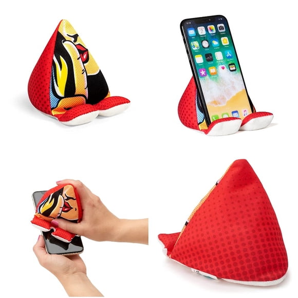 Soporte para teléfono móvil Plusheez con limpiador de pantalla