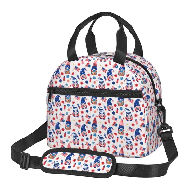 Balery 4th Of July Bolsa de Almuerzo Impresa, Caja de Almuerzo Reutilizable, Bolsa Térmica Aislada para Almuerzo, Bolsa Antiderrames