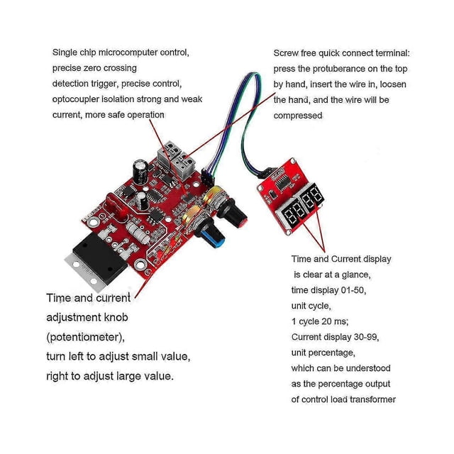 -d01 Spot Welding Machine Control Board Regulating Time And Current Digital Display Diy Control Boa