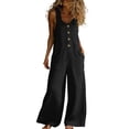 thumbnail image 2 of purcolt Summer Sleeveless Jumpsuits for Women Casual Loose Wide Leg Romper with Pockets, 2 of 9