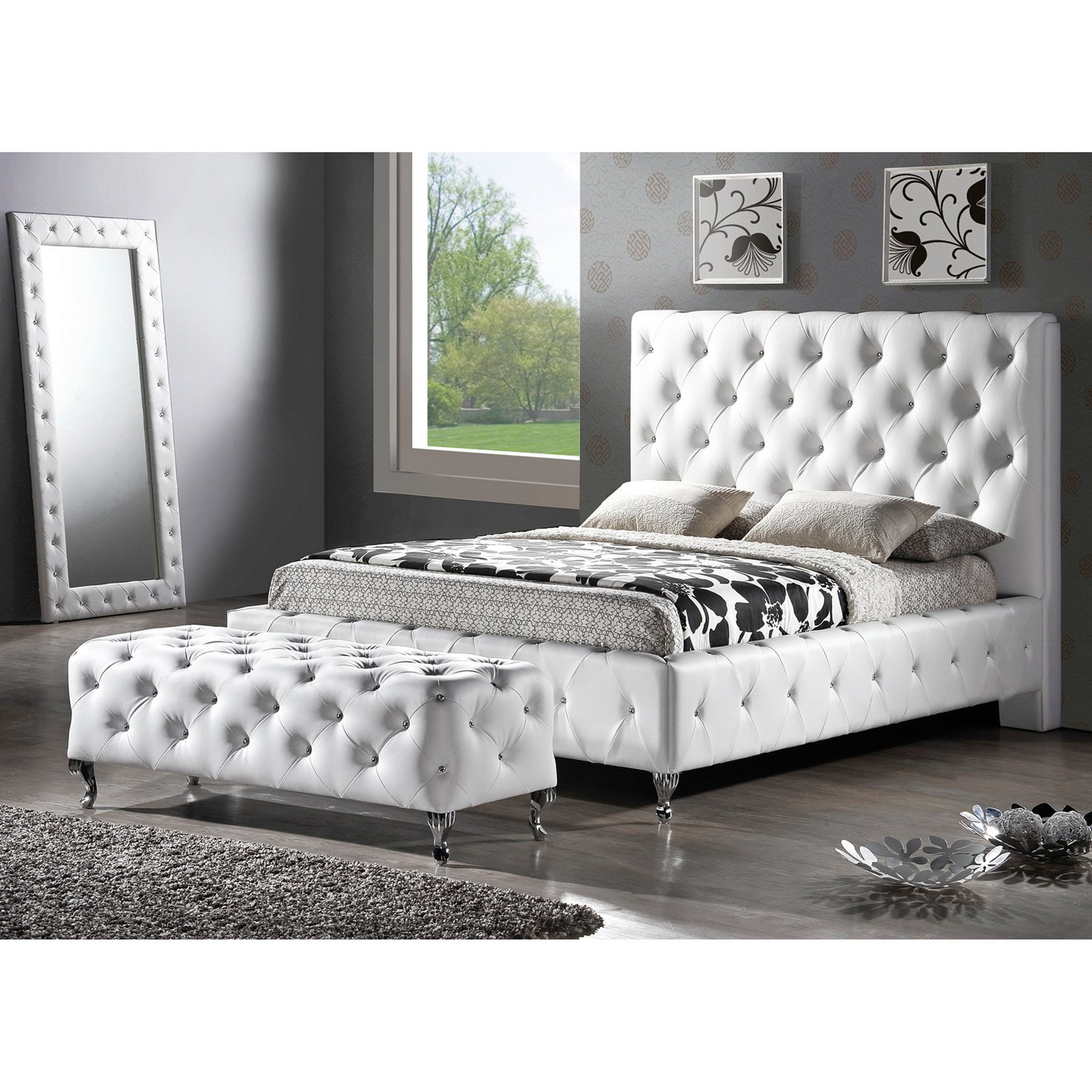 Baxton Studio Stella Upholstered Platform Bed King Walmart