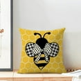 thumbnail image 2 of Summer Bee Pillow Covers 18x18 Set of 2, Yellow Honeycomb Polka Dots Plaid Decorative Throw Pillow Covers Linen Farmhouse Cushion Pillow Covers for Sofa Couch Outdoor Decor, 2 of 6