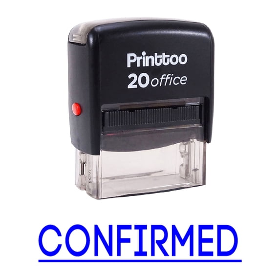 Printtoo Office Stationary Custom Stamp CONFIRMED Self Inking Rubber Stamp-Blue