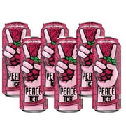 (6) Peace Tea Razzleberry Tea Flavored Drinks No Artificial Flavors or Colors Canned Beverages for Home Pantry Summer Pool Beach Holiday Party Drinks 23 fl. oz Pack of 6 & CUSTOM Storage Carrier