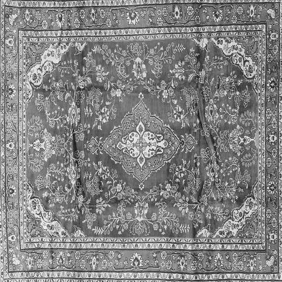 Ahgly Company Indoor Square Persian Gray Traditional Area Rugs, 4' Square