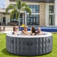 thumbnail image 2 of Costway 4 Personne Gonflable Spa Spa Spa Rond Portable avec 108 Jets de Bulles Gris, 2 of 10