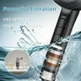 thumbnail image 3 of Filtered shower head, 4 spray modes handheld shower head, high-pressure filtered shower head with hose, 3.5-inch round soft water filtration beads suitable for hard water, black, 3 of 4