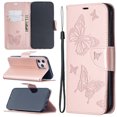 thumbnail image 1 of Allytech iPhone 12 Pro Max Case 6.7", Folio Flip PU Leather Slim Fit Kickstand Cover with Credit Cards Holder Hand Wrist Strap Wallet Case Cover for Apple iPhone 12 Pro Max, Pink, 1 of 6