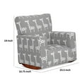 thumbnail image 5 of Benjara Tye 24 Inch Kids Rocking Chair, Gray, White Giraffe Print, Brown Legs, 5 of 5