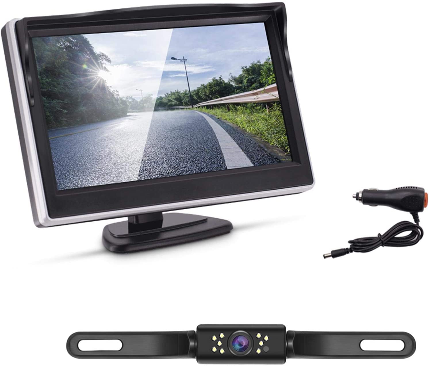 Backup Camera and Monitor Kit,Waterproof Night Vision Rear View Camera