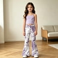 thumbnail image 2 of JAJAHO Girls Flare Leggings Tie Dye Bell Bottoms Flat Front Casual Stretchy Pants For Kids 5-16Y, 2 of 4