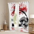 thumbnail image 3 of Homewish Red Cherry Blossoms Black Out Curtains for Adult, Tokyo Lake Curtains Pack of 2 (42x63 Each), Vintage Japanese Style Bedroom Curtains, Blackout Curtains Decor, 3 of 6
