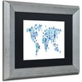 thumbnail image 2 of Trademark Fine Art "Robot Map of the World Blue" Canvas Art by Michael Tompsett, Black Matte, Silver Frame, 2 of 4