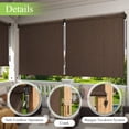 thumbnail image 3 of DIFY 5' x 6' Outdoor Roller Shade, Cordless Patio Blinds for Porch Pergola Balcony Deck Windows, Mocha, 3 of 7