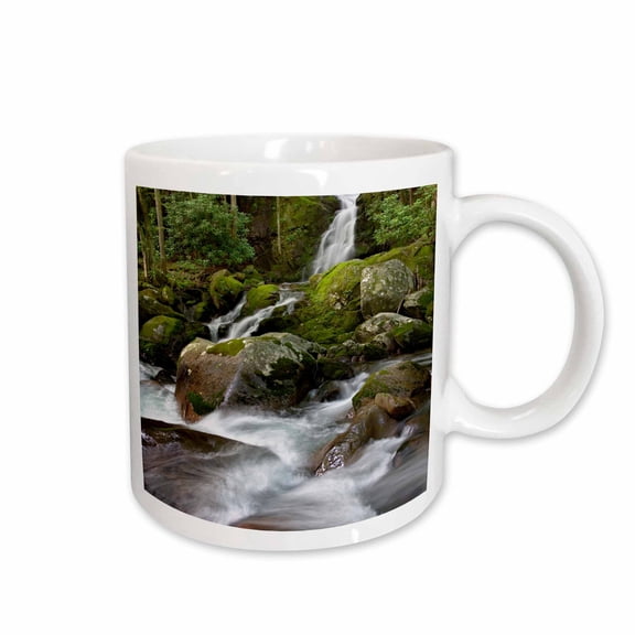 3drose, Mousecreek Waterfalls, Great Smoky Mountains, Nc - Us34 Aje0047 - Adam Jones, 15oz Mug