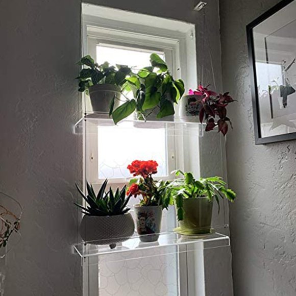 Window Plant Shelves