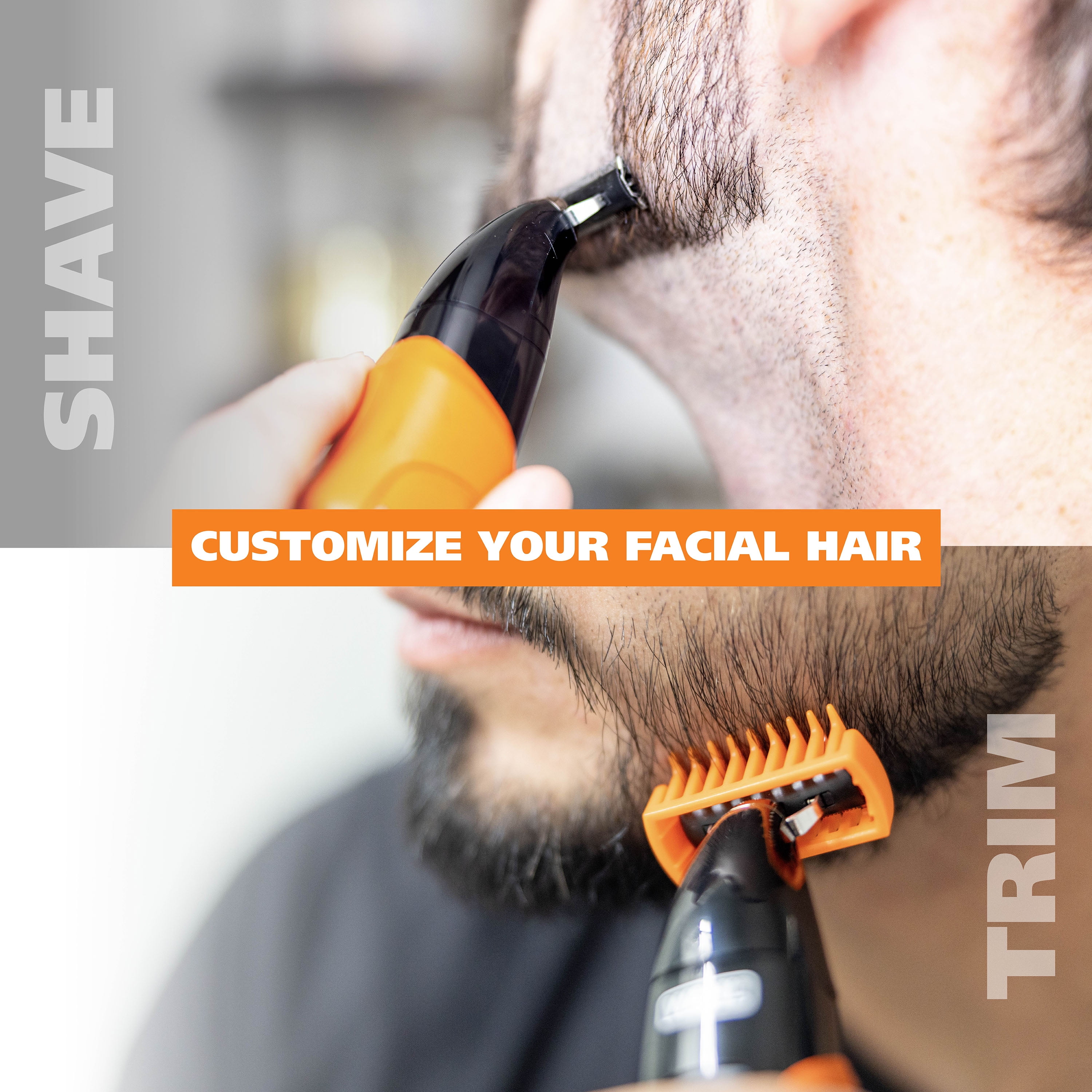 Wahl Trim Ninja Hybrid Electric Razor and Beard Trimmer for Men – Everlast Double-Sided Electric Shaver Blade for Facial Hair Grooming – Model 3028243