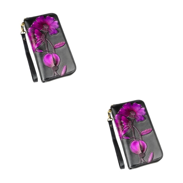 Qarigey Monedero de cuero para mujer, cremallera portátil, elegante, exquisito, resistente al agua, con Clip para fotos, billetera elegante, Type2 NO2