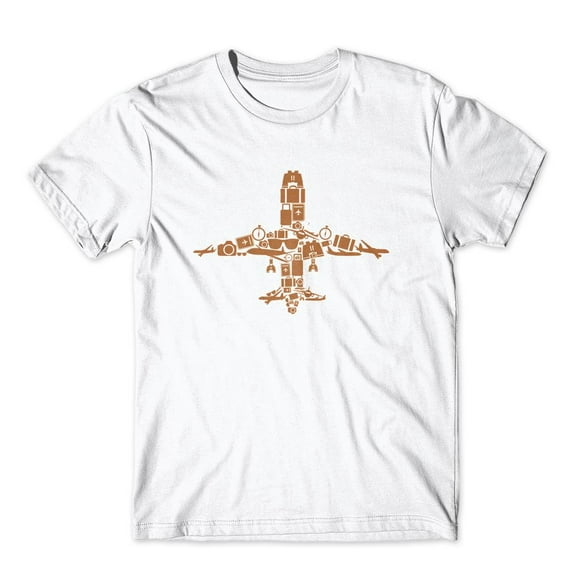 Mighty Circus Airplane Stylish T-Shirt 100% Cotton Premium Tee NEW - White, Medium