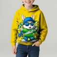 thumbnail image 4 of Sudadera con capucha para niño, para niño, con estampado de Feliz Día de Pascua, color, manga larga, informal, deportiva, con capucha, sudadera con capucha de manga larga, top con inserciones en los h, 4 of 5