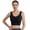 Black, variant on Womens V-Neck Longline Sports Bra - Wireless U-Shaped Open Back Yoga Low Impact Padded Crop Top Orange XXL