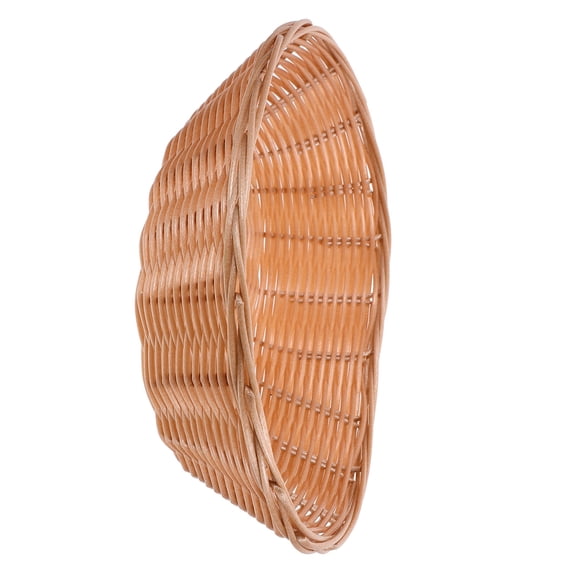 NICERIO Beige Woven Plastic Fruit Basket for Kitchen Storage, Serving, and Home Organization