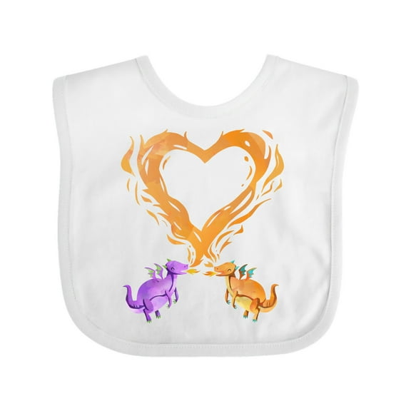 Inktastic Fire Heart Dragons Boys or Girls Baby Bib