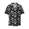 thumbnail image 3 of Balery Daisies Flowers Men's Casual Button Down Shirt Short Sleeve Textured Summer Cuban Beach Shirts-X-Large, 3 of 7