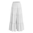 thumbnail image 3 of Womens Causal Flowy Skirt Summer Midi Skirts Boho Midi Four-sided bullet Skirt White L, 3 of 4
