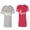 Men Heather / Women Red, variant on King & Queen Color Matching Couple Cotton Jerseys (Men Heather / Women Black) (Men S / Women S)