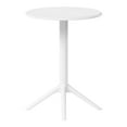 thumbnail image 2 of WestinTrends Playa 23.5" Outdoor Polypropylene Resin Round Patio Bistro Dining Table for 2, White, 2 of 13