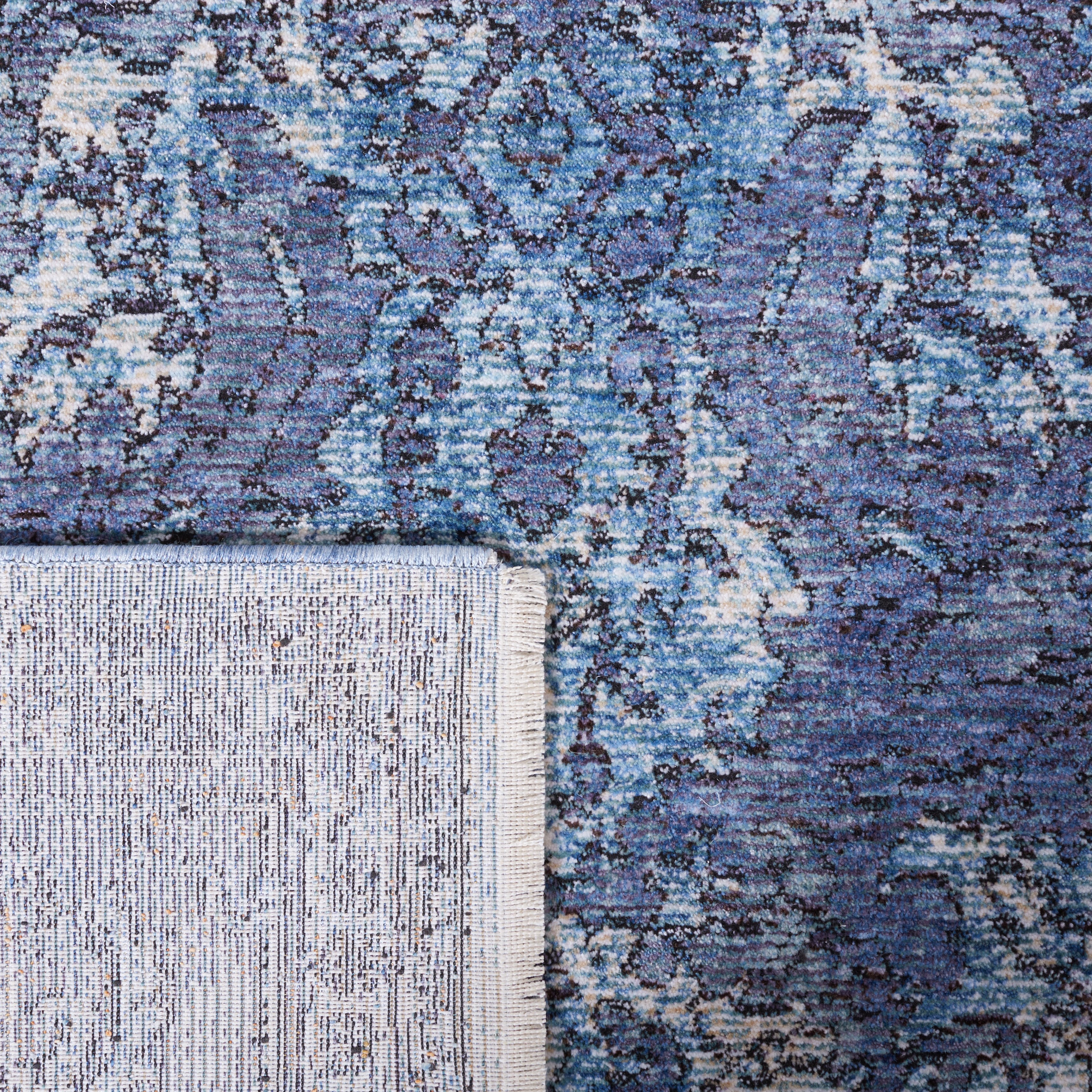 SAFAVIEH Moondust Kierra Oriental Polyester Area Rug, Blue/Turquoise, 8' x 10'