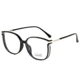 thumbnail image 2 of Gafas de moda con montura grande y protección contra la luz azul, estilo coreano, ajustadas, con decoración de colores lisos, montura de gafas de moda, 2 of 5