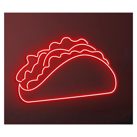 Letrero De Neón Taco, Cocina Mexicana, Luz LED, Arte Pared Para Restaurante, Decoración Comida Callejera, Entrada Comercial, 50cm