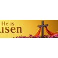 thumbnail image 4 of Religious Theme Easter Banner with Cross Lily Decors He is Risen Background Party Supplies Photography Props Church Events Celebrations Decorations, 4 of 4
