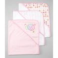 thumbnail image 3 of Spasilk Baby 3 Pack Terry Bath Hooded Towels, Pink, 3 of 5