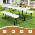 thumbnail image 5 of Fenbeli Outdoor Picnic Table with Bench Set for BBQ, Camping, Patio, White, 5 of 7