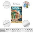 thumbnail image 2 of Cartagena Retro Travel Poster Vintage Colombia Tourism with Colonial Architecture & Sea Views Canvas Poster, 2 of 8