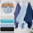thumbnail image 2 of Jessy Home 12 Pack Light Blue Hand Towel Set 16"x31" Soft Highly Absorbent Quick Dry Bathroom Towels 600 GSM Microfiber Plush Towels, 2 of 7