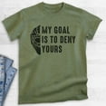 thumbnail image 2 of My Goal Is To Deny Yours Hockey T-shirt, Unisex Men's Shirt, Ice Hockey Goalie Canadian Winter Sports, Heather Military Green, 3X-Large, 2 of 6