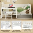 thumbnail image 4 of Harper & Bright Designs Wooden Twin Size Daybed with Storage Shelves and Lockers, Daybed Bedframen with Study Desk and Matching Stool for Boys Girls, White, 4 of 12