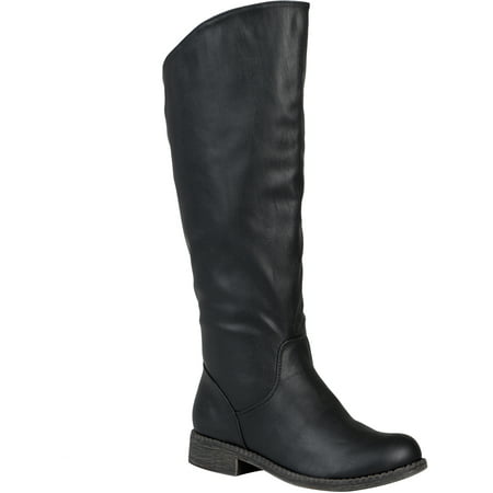 Brinley Co. Women's Wide Calf Slouchy Round Toe (Best Winter Boot Brands Women)