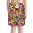 thumbnail image 3 of Cauagu Fruit-Flavored Ice-Cream Print Swim Trunks for Men,Youth Boys Swim Shorts Compression Liner Beach Shorts Boys' Swimming Shorts 7-20 Years Bathing Suit-Small, 3 of 7