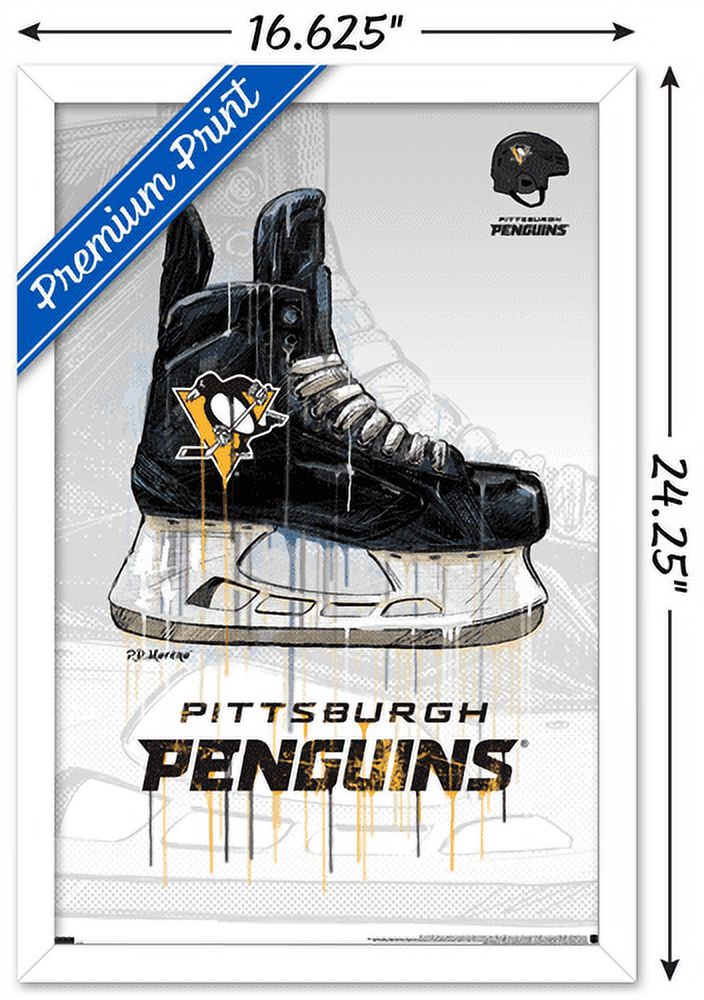 NHL Pittsburgh Penguins - Drip Skate 21 Wall Poster, 14.725" x 22.375", Framed