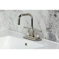 thumbnail image 2 of Kingston Brass KS6646KNL Knurled Double-Handle 3-Hole Deck Mount 4-Inch Centerset Bathroom Faucet with Brass Pop-Up in Polished Nickel, 2 of 8