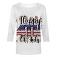 thumbnail image 4 of Dagegui 3/4 Sleeve Crewneck T-shirts for Women 1776 Independence Day Shirts Summer Loose Fit Soft Comfy Tunics Tops American Flag Graphic Tees 2024 Prime Day Deals Today, 4 of 4
