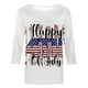 thumbnail image 4 of Fiudx Liquidación de Ahorros de Verano Blusa Holgada Estampada con Cuello Redondo Retro de Manga Corta a La Moda para Mujer, Manga Tres Cuartos, 4 of 4